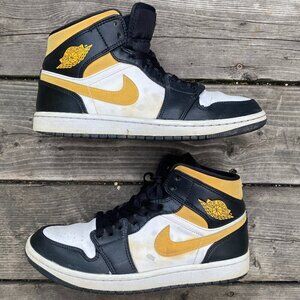 Nike Air Jordan 1 Mid White Pollen Black Size 8.5